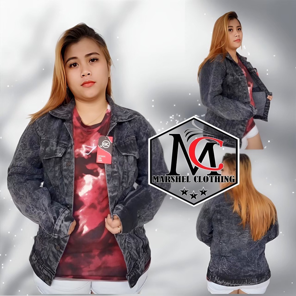 RCL - Jaket Jeans Wanita Oversize Sanwash Biru Muda Premium Quality Pria Wanita ML.L.XL.XXL