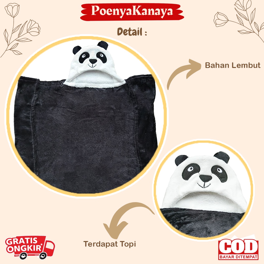 Selimut Topi Bayi Karakter Animal 3D Fleece Carter Love AK36