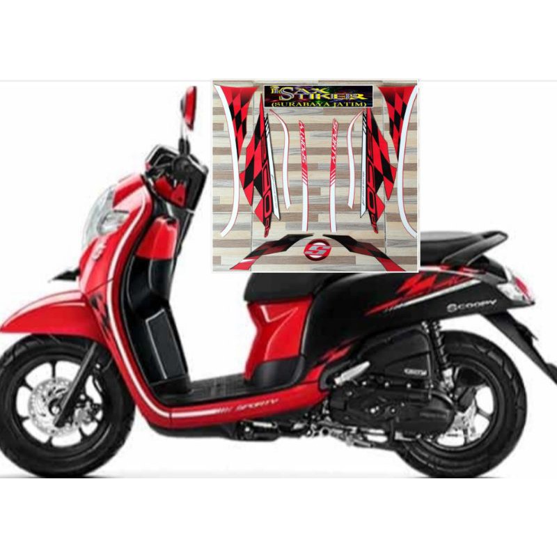 striping original Honda scoopy sporty tahun 2017 2018