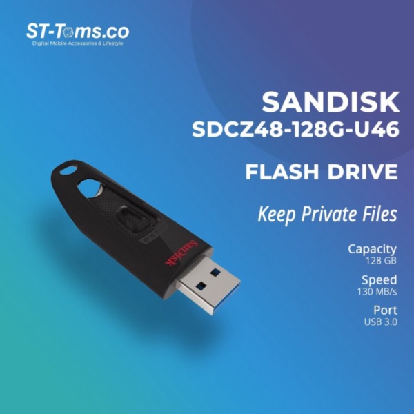 Promo SANDISK Ultra 128 GB USB 3.0 Flash Disk / Drive SDCZ48-128G-U46 - 128 gb Limited