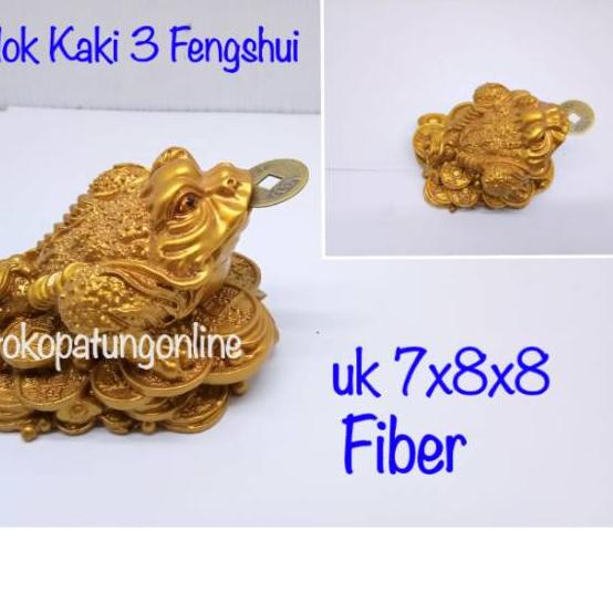 ➺ Patung Kodok Fengshui Gigit Koin Cina Kaki 3 ✧
