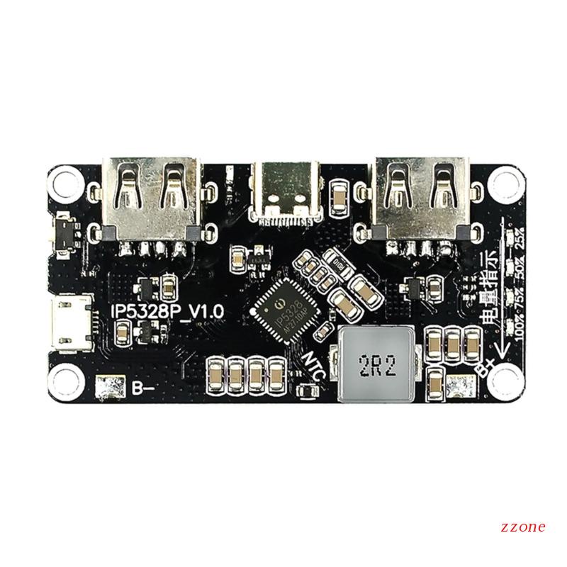 Zzz IP5328P Bidirectional Quick Charge Handphone Power Mainboard 3.7V Boost 5V 9V 12V