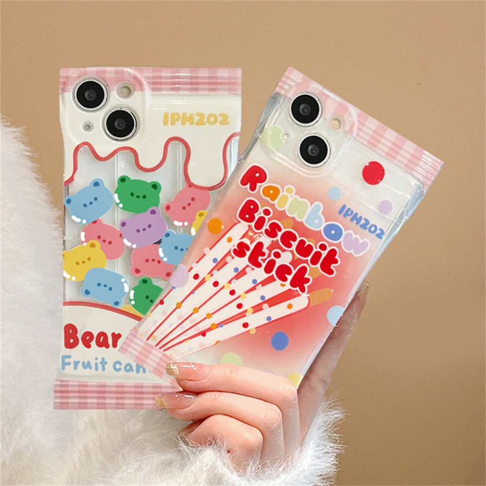 IPHONE Case Kompatibel Untuk Iphone14 14Pro 11 13 12 Pro MAX iPhone7 8plus 6s Plus XR 14Plus XS MAX Gummy bears Dan Pretz stick biscuit TPU Soft Phone Cover DGX