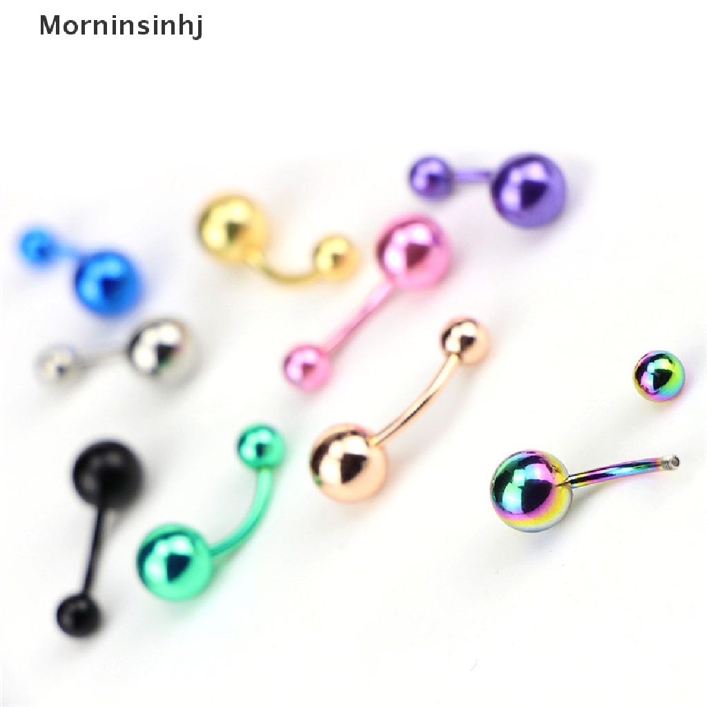 Mornin 9PCS/Bag Bola Belly Button Bar Cincin Pusar Barbel Tubuh Wanita Perhiasan id