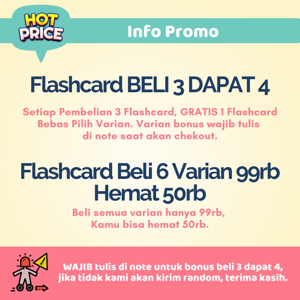 Flashcard Flash Card Poster Pendidikan Anak Mainan Edukasi Belajar Anak Kartu Pintar Mainan Montessori Anak Usia Balita Batita Paud TK SD MI - ARAMOMKIDS005