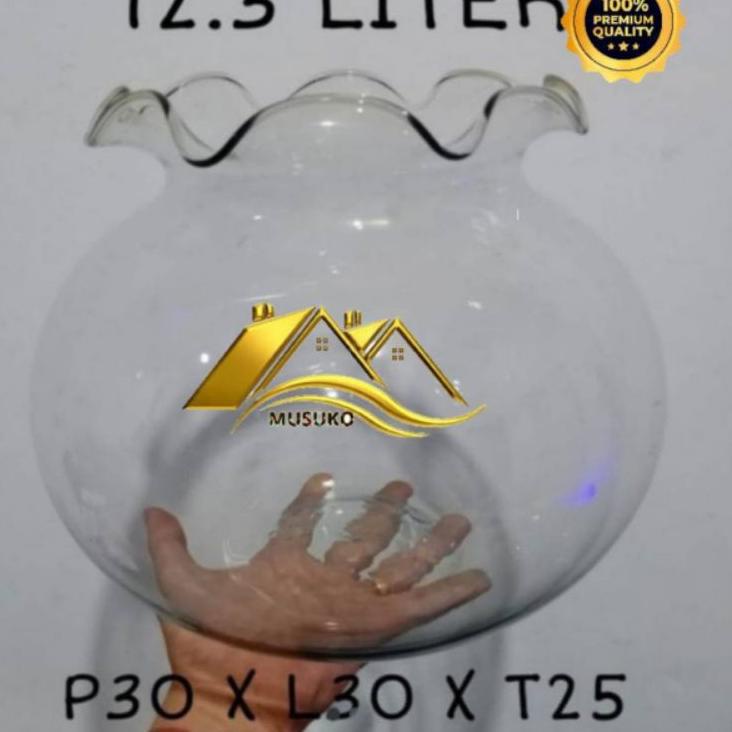 ➥ MUSUKO - Aquarium bulat 12 liter/Aquarium shella ✸