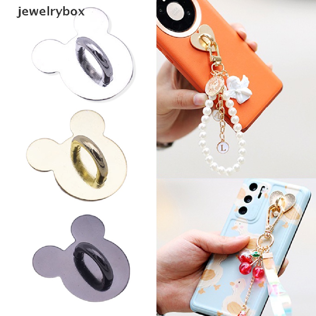 [jewelrybox] Kawaii Perekat Logam Beruang Ponsel Pesona Pemegang Ponsel Case Jari Cincin Stand Hooks Gesper Ch Clasp Aksesoris Butik