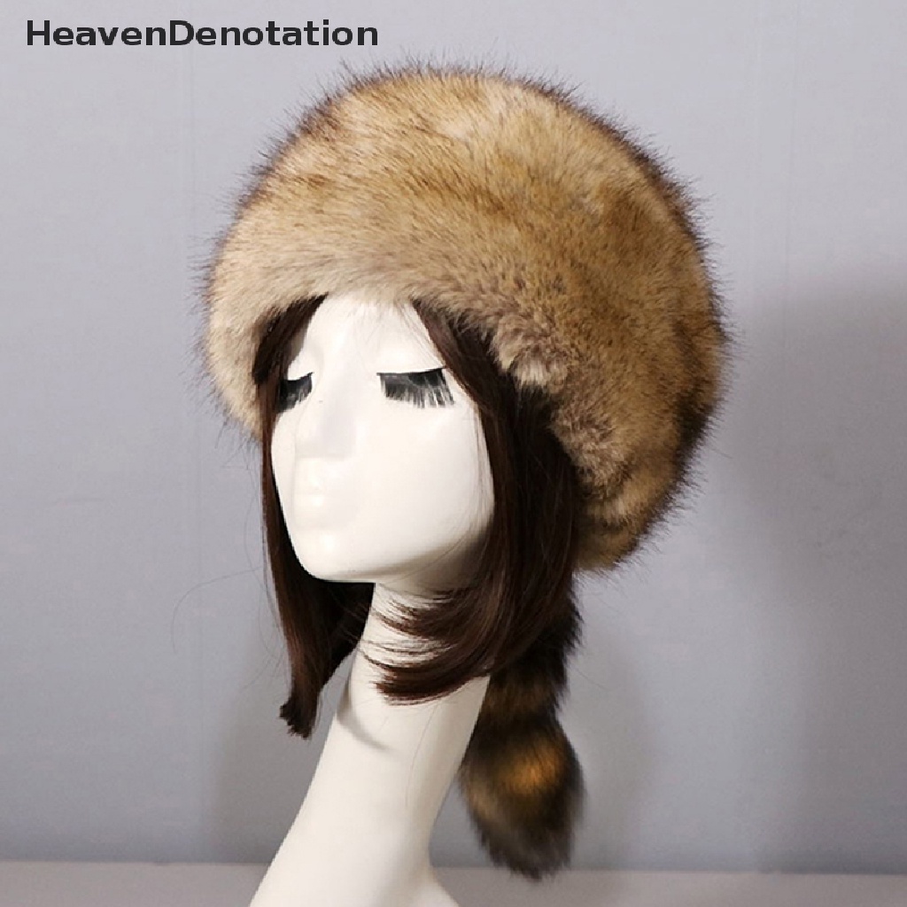 [HeavenDenotation] Fashion Windproof Faux Fur Cossack Style Rusia Wanita Musim Dingin Ski Earflap Hat HDV