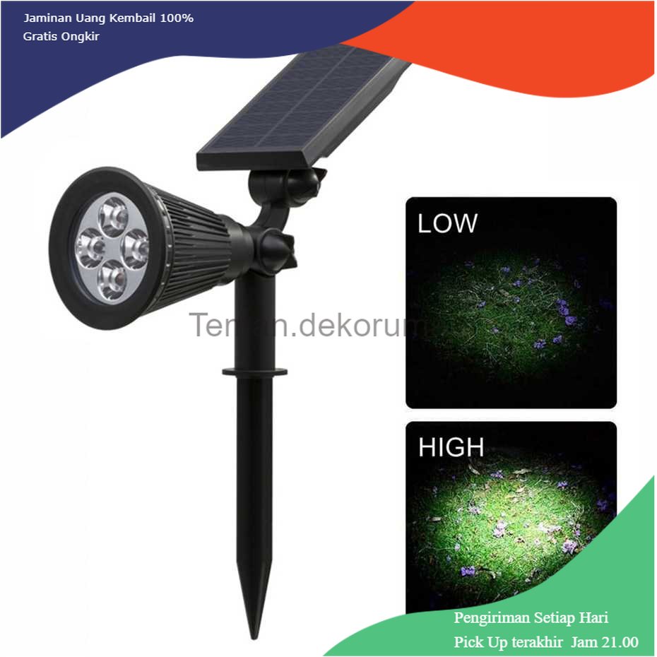 TD - LMP Hyelaer Lampu Taman Hias Tancap Solar Panel Waterproof Cool White 4LED - TS-G0102