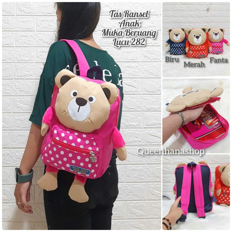 New Tas Ransel Anak Kepala Bear 282