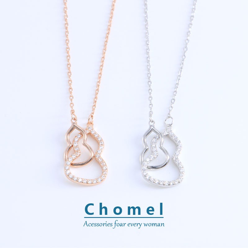 Kalung Model Double Gourd Hollow | Kalung Sterling Silver Dengan Liontin | Emas 18k | Sendok Garpu Bahan Stainless Steel | Aksesoris Rambut Untuk Wanita