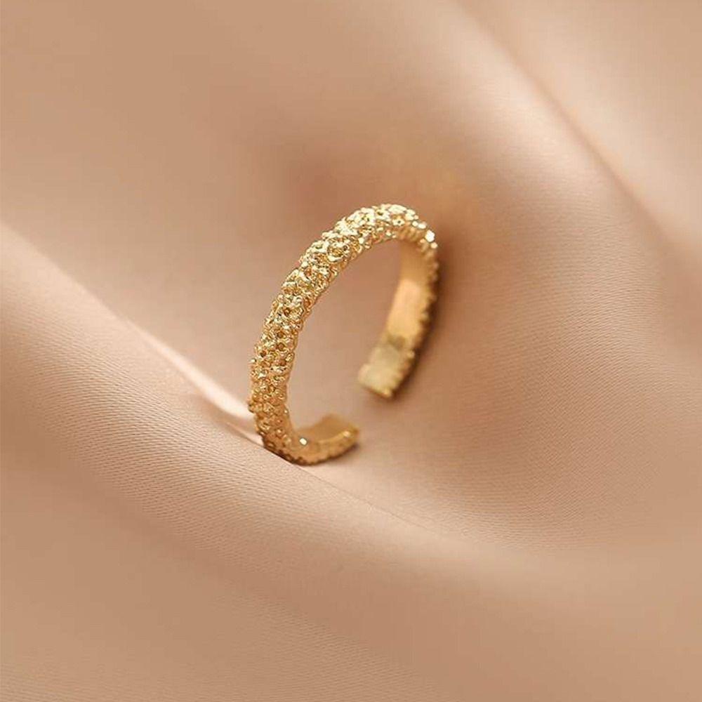 Mxbeauty Wanita Cincin Trendi Indah Chic Hati Niche Desain Kelinci Manis Warna-Warni Berlian Imitasi Pembukaan Cincin Gaya Korea Cincin