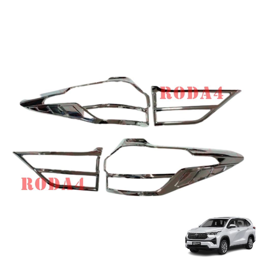 Paket Garnish Lampu Depan Belakang All New Innova Zenix 2023 Blacktivo Chrome
