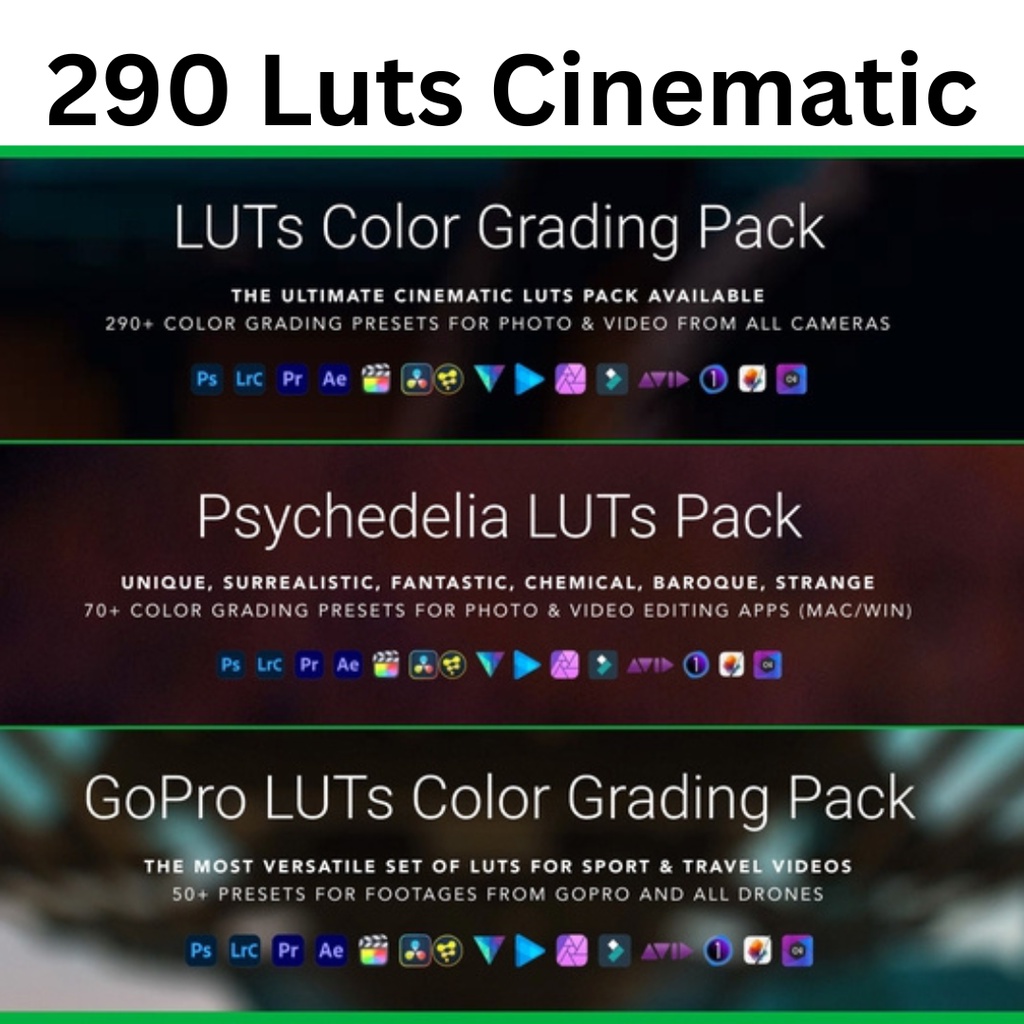 290 LUTs Cinematic Color Grading (Bisa VN/Ae/Pr dll)