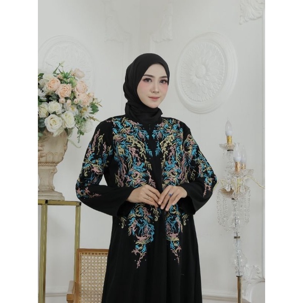 Gallery Exclusive Abaya Hitam Syari Gamis Bordir Turkey Bahrain Busui