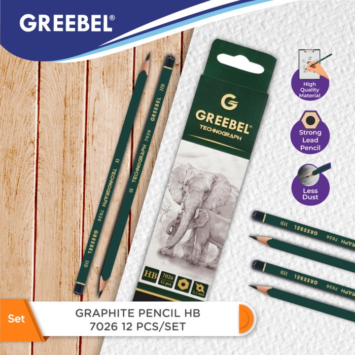 

BISA COD GREEBEL 7026 TECHNOGRAPH GRAPHITE HEXAGONAL PENCIL HB (12 PCS/SET)