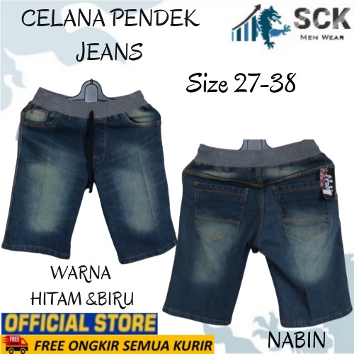 Celana Pendek Pria NABIN MOTIF Pinggang Karet Rip Pinggang Karet size 27-32 33-38 - sckmenwear GROSIR