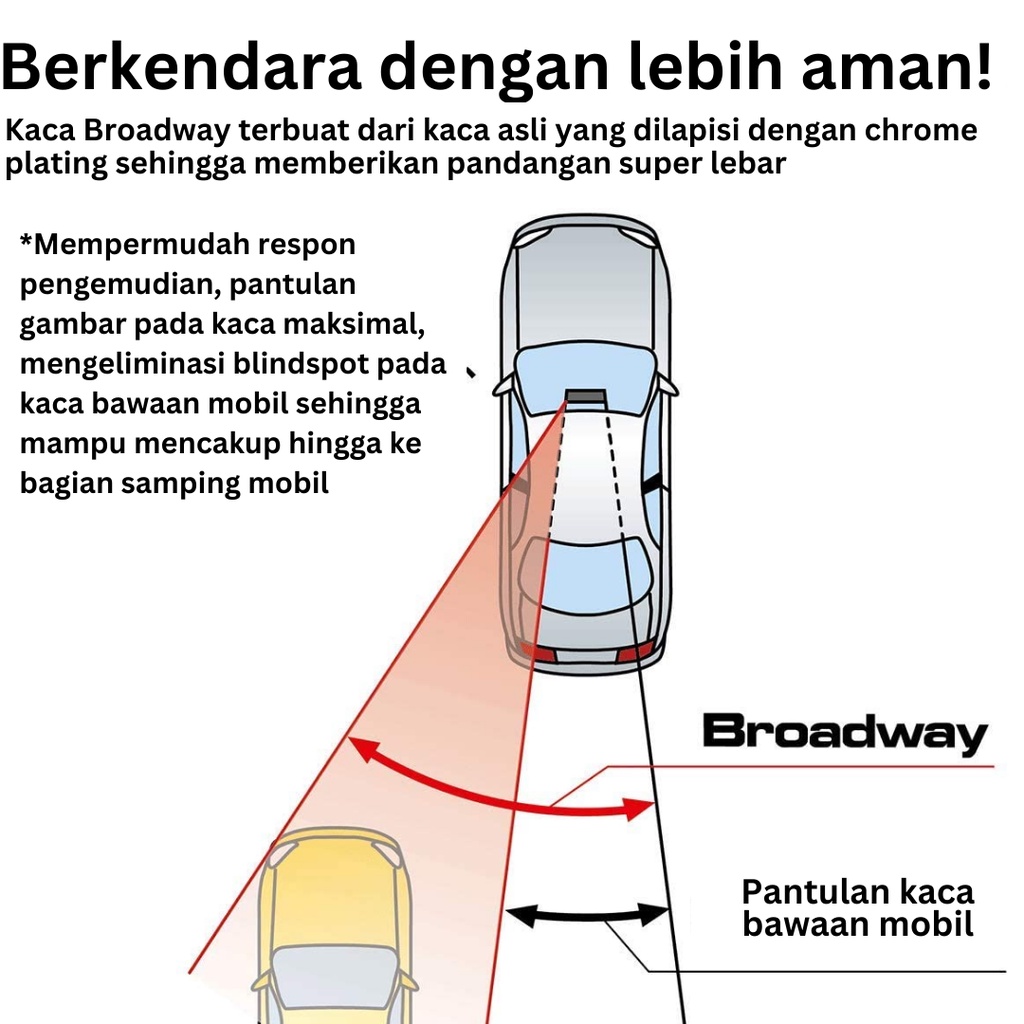 Kaca Spion Tengah BROADWAY BW 766 300mm Original