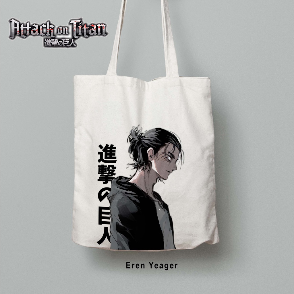 Totebag Anime Attack on Titan Eren Zeke Sasha Levi Titan Shingeki no Kyojin tote bag premium titan corps