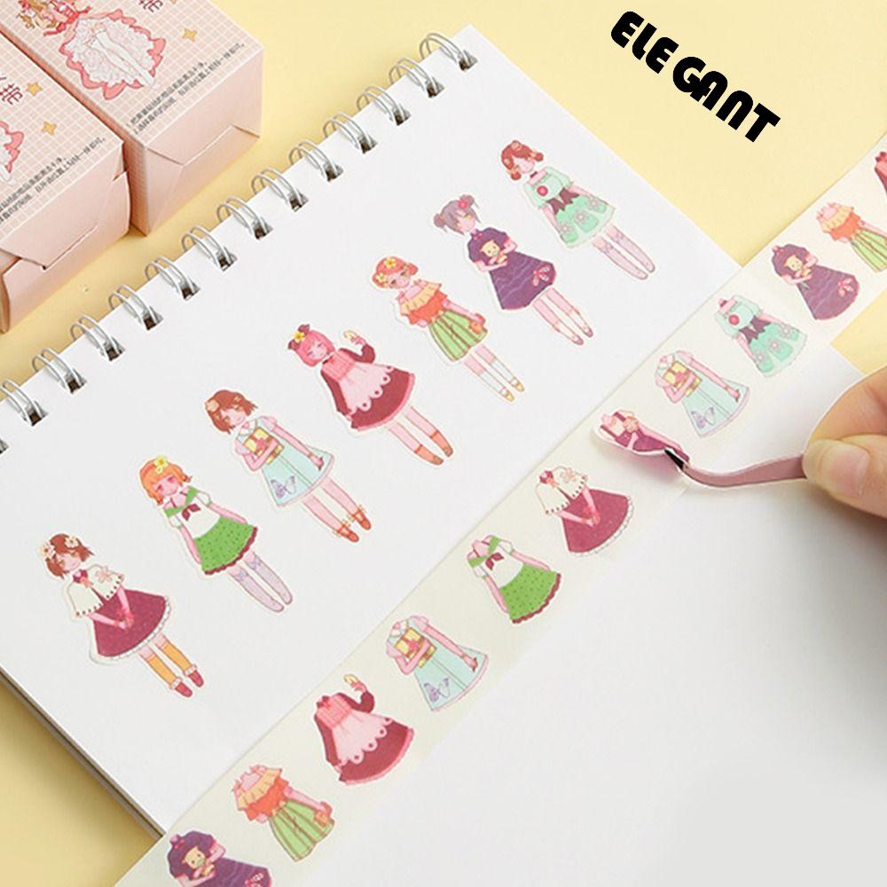 [Elegan] Kecantikan Dress Up Tape Stiker Kartun 3roll Aesthetic Mainan Anak Akun Tangan Jurnal DIY Stiker Dekoratif