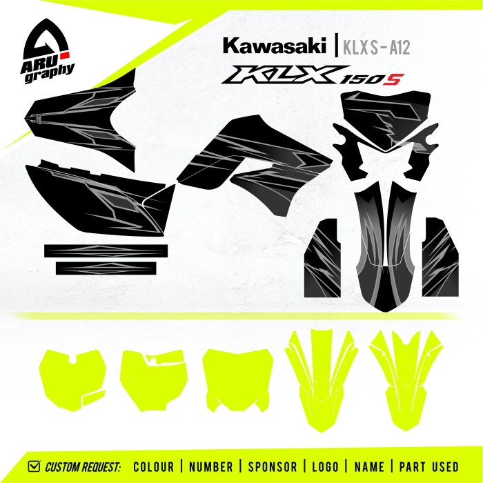 Decal KLX 150 OLD S L KLX Lama Grey - A12