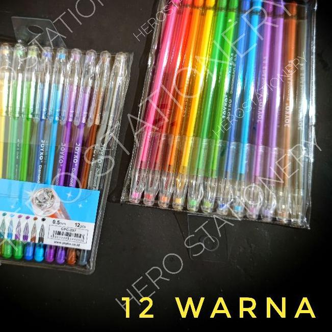 

Terbaru | KI3 | Pen gel diamond art joyko warna warni mix GPC-301-308 . 12 unit