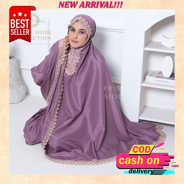 Mukena Dewasa Elmira Full Bordir/Mukena Rayon Premium Mukena Dewasa 2In 1 Terbaru 2023 Bahan Adem Mu