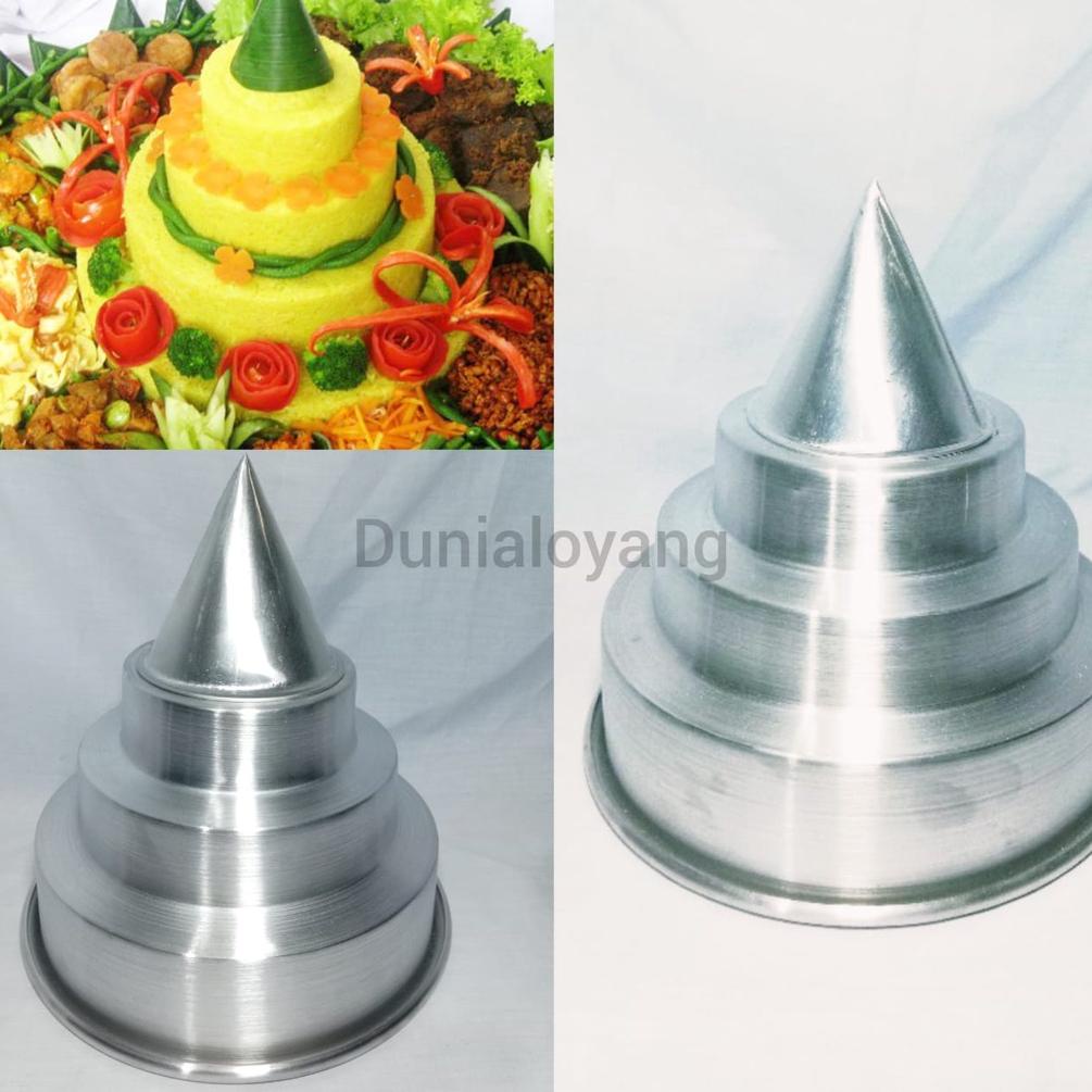 Gogo Order [Gratis Mini Gold] loyang tumpeng mini susun 3/cetakan tumpeng