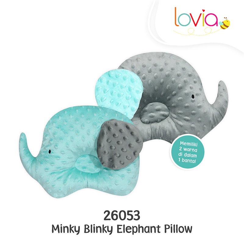 Kiddy Bantal Peyang Bayi / Baby Pillow Kepala Anak Minky Blinky Elephant Pillow / 26053