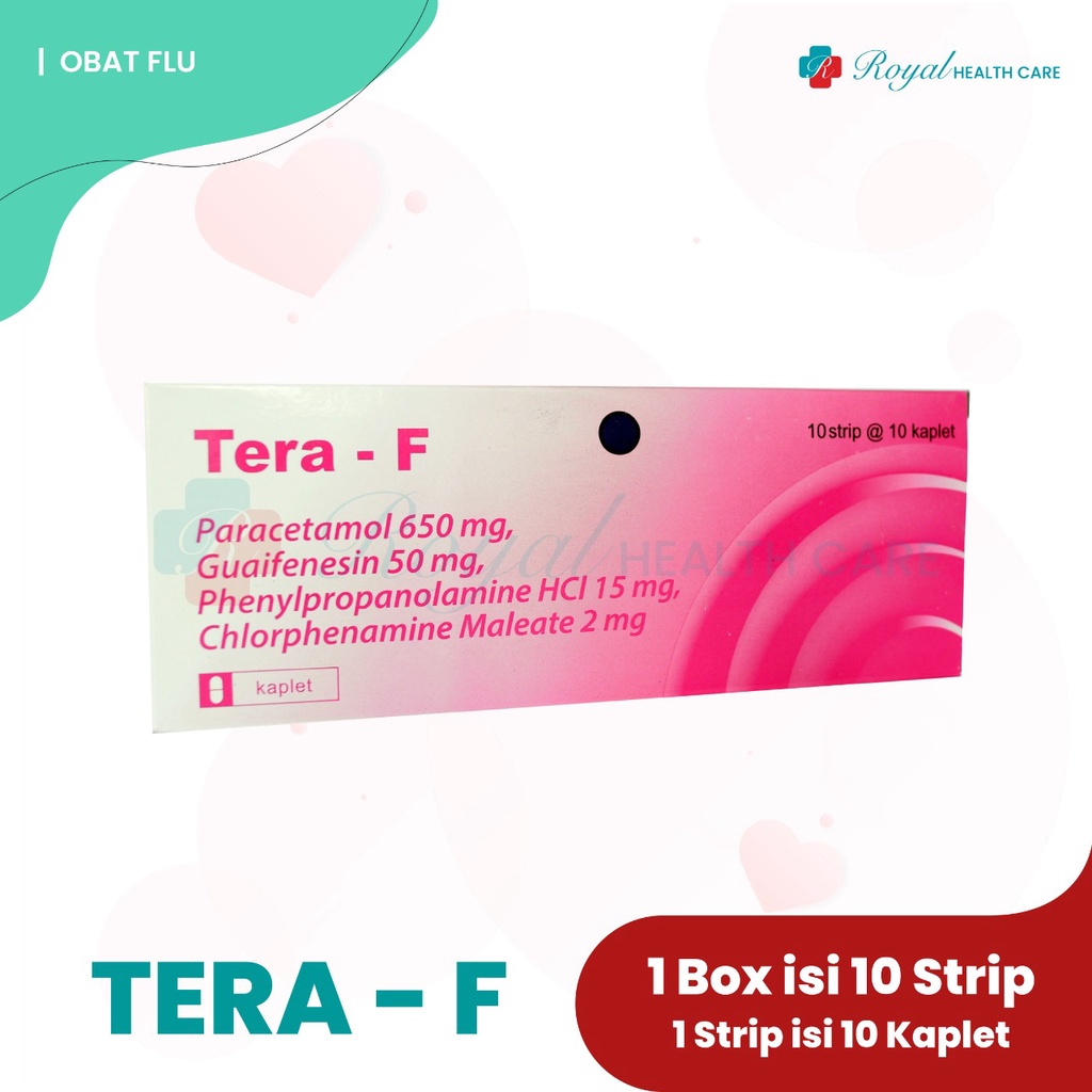 TERA F STRIP 10 TABLET Meringankan Gejala Flu, Batuk dan Demam