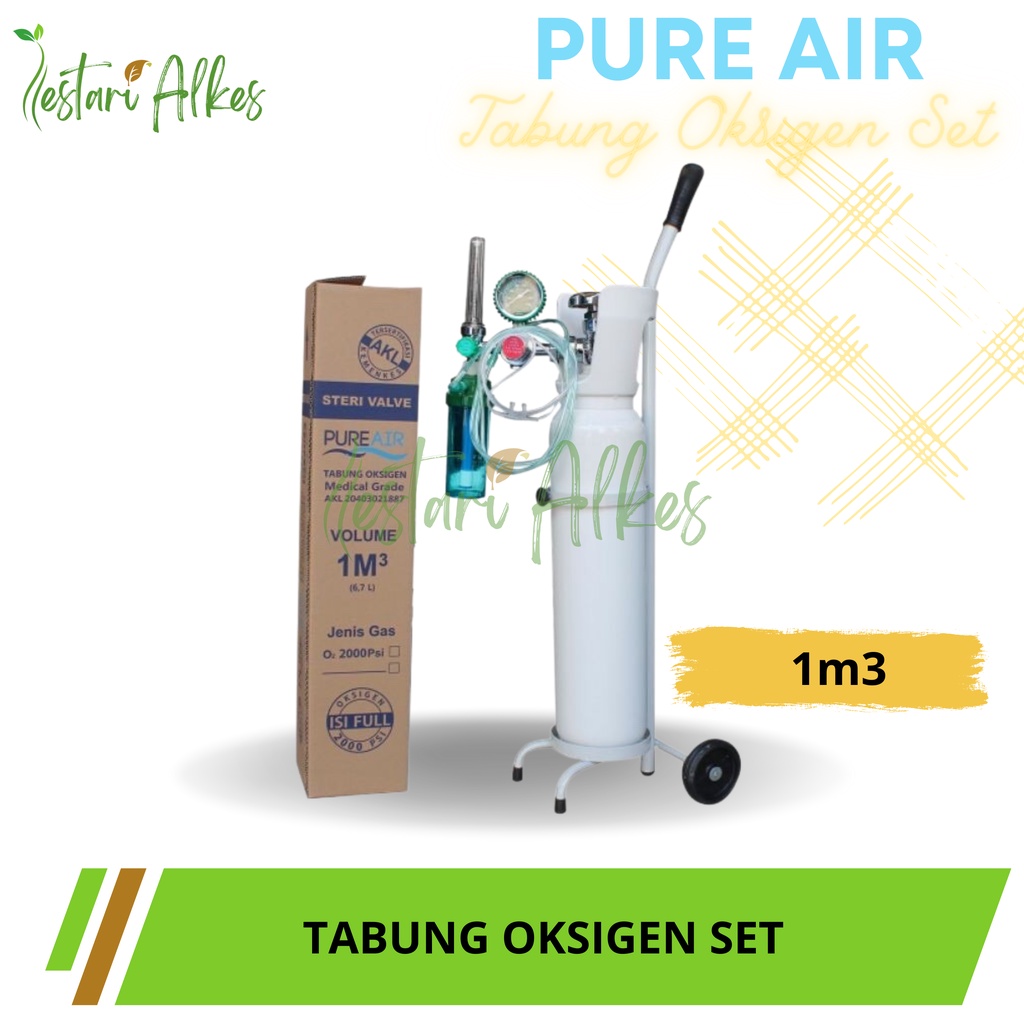 Tabung Oxygen Lengkap 1m3  / Tabung Oksigen + Regulator + Troli