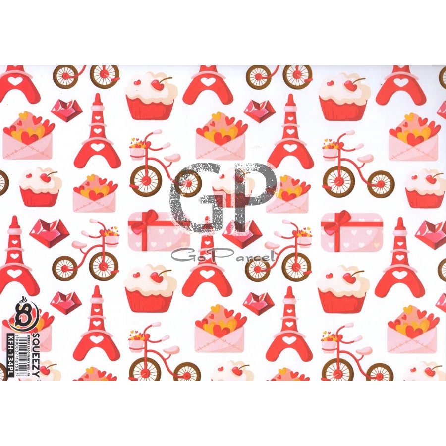 ( 5 Lembar ) KERTAS KADO SQ DOFF - GIFT WRAPPING PAPER PARIS LONDON EIFFEEL CLASSIC VINTAGE