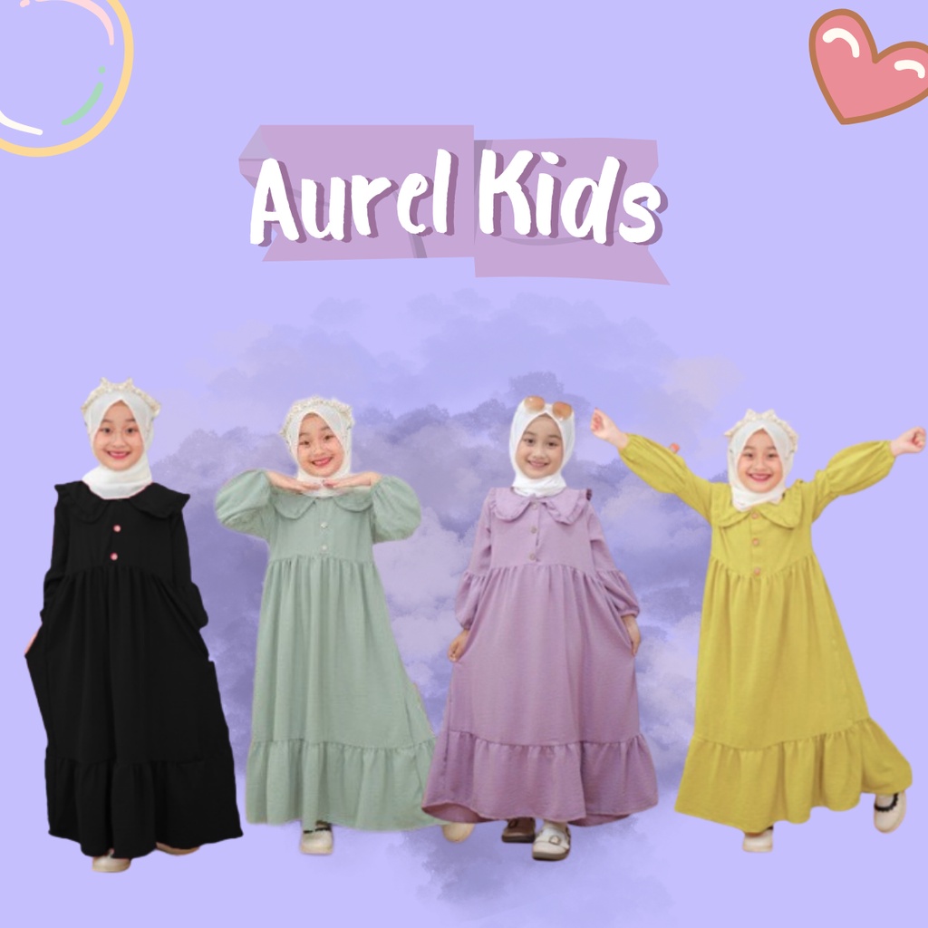 Gamis Anak / Gamis Anak Tanggung / Baju Muslim Anak Perempuan / Gamis Anak Crinkle Airflow / Dress Anak perempuan / Gamis Anak Perempuan 11 12 Tahun / Gamis Anak perempuan 8 Tahun / Gamis Anak Premium / Gamis Aurel