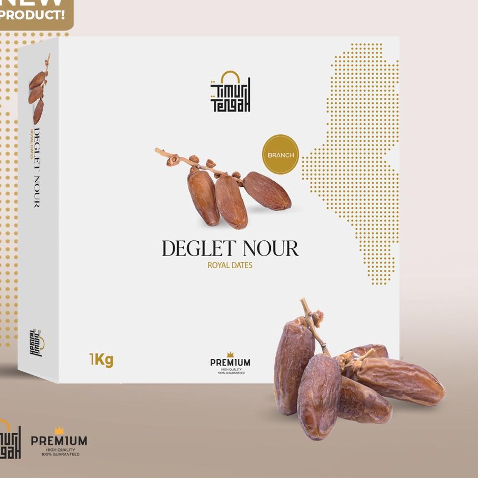 

♚ Timur Tengah Kurma Tunisia Tangkai 1kg Deglet Noor Premium Original High Quality ✱