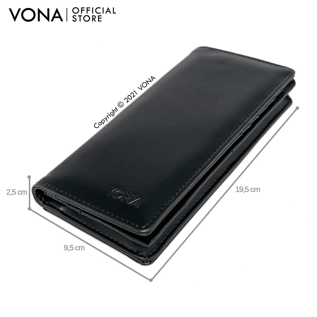 VONA Foxx Long Wallet -  Dompet Lipat Panjang Original Pria Wanita Kulit PU