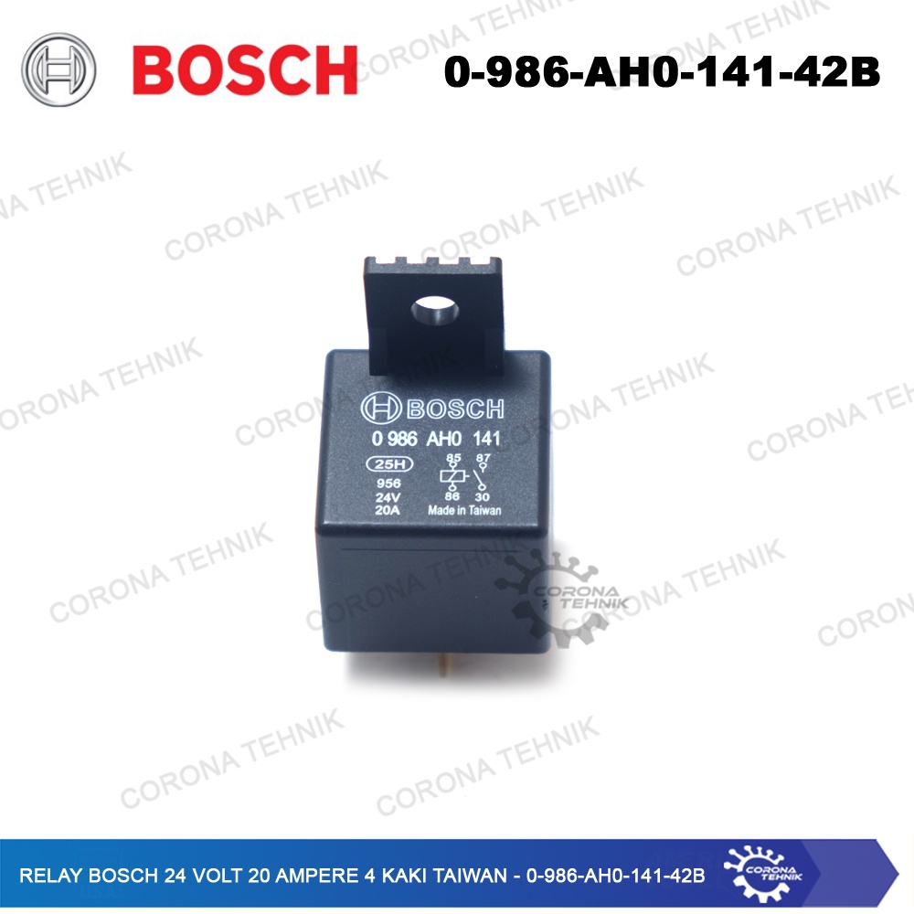 Relay Bosch 24 Volt 20 Ampere 4 Kaki Taiwan - 0-986-AH0-141-42B