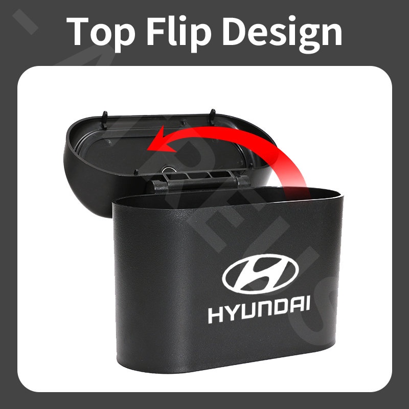 Hyundai Tempat Sampah Mobil Gantung Tutup Flip Dustbin Tipe Tekan Storage Box Organizer Aksesoris Mobil Untuk Getz Aksen Atoz i20 Trajet H1 i10 Kona Santa Fe