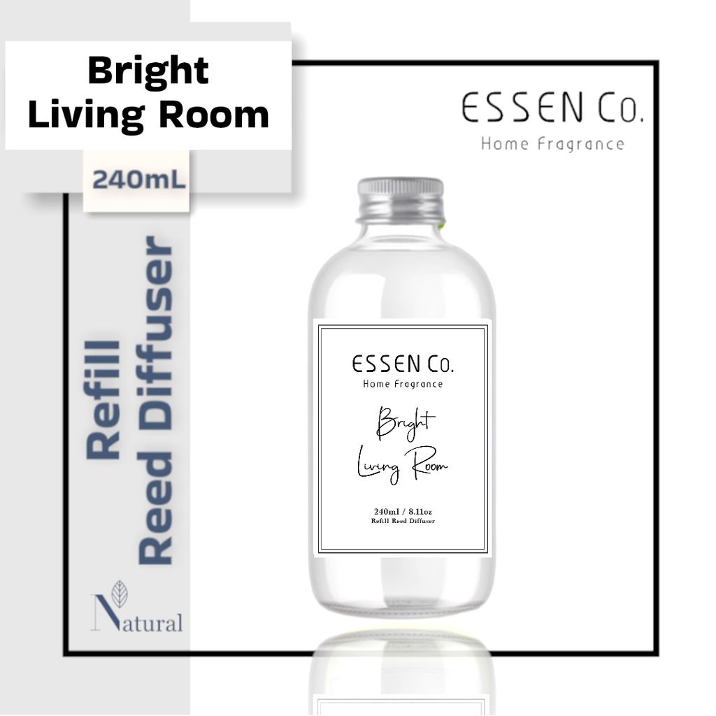 Essen Co Reed Diffuser Bright Living Room Aromatherapy Pewangi Pengharum Ruangan Aromaterapi 240ml Refill