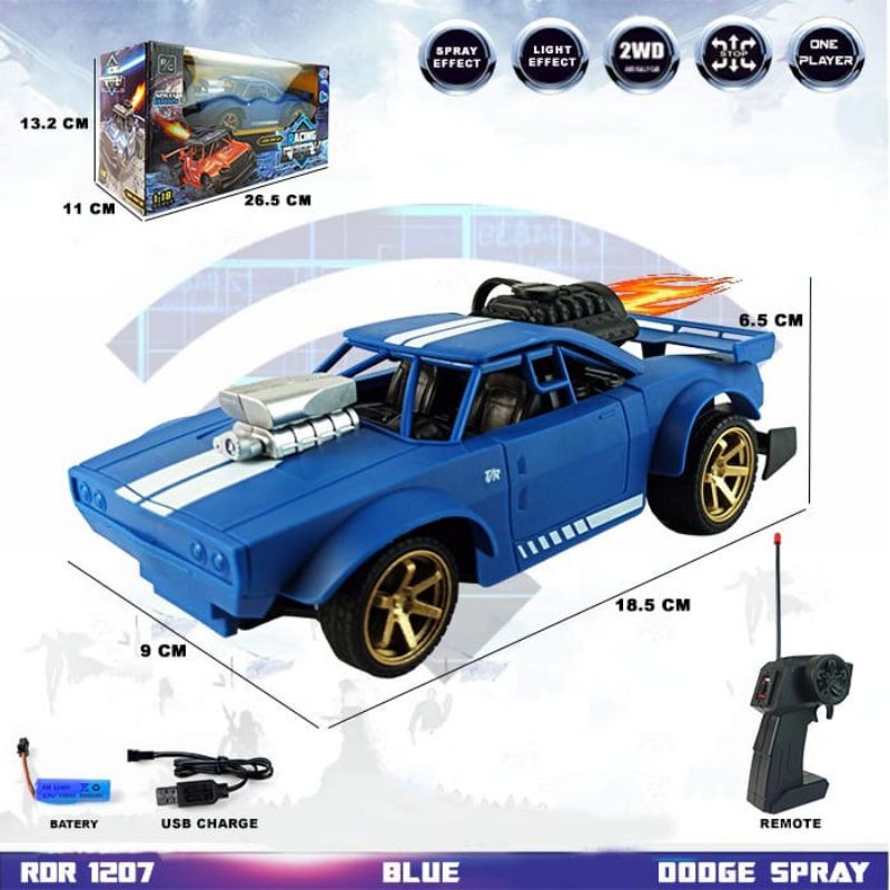 Mobil Remote Control Dodge Spray Baterai Cas RDR1207