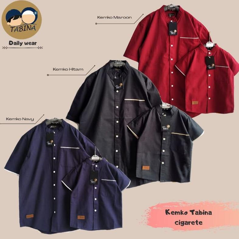 Kemko Cigarete  / Koko Anak Tabina Bisa Couple / Kemeja Koko / Baju Anak / Baju Couple Ayah Anak Cig