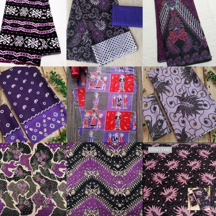 LANGSUNG ATC KAIN BATIK HALUS WARNA UNGU LILAC VIOLET 2x1 meter