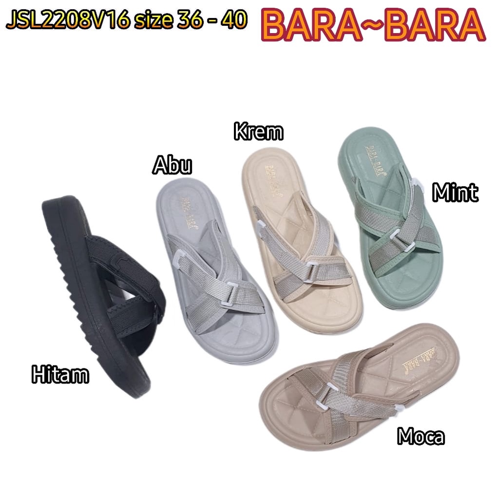 BARA BARA ORIGINAL jelly sandal karet empuk murah wanita selop import barabara cewek JSL2208V16