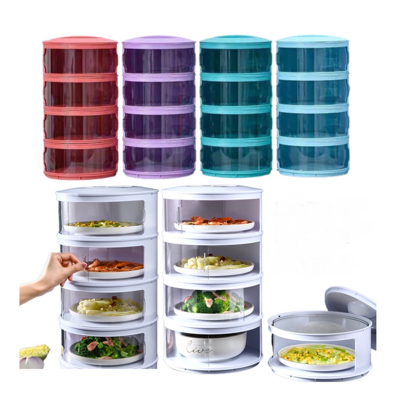 TUDUNG SAJI 4 SUSUN WARNA RAK TINGKAT TEMPAT LAUK SAJI