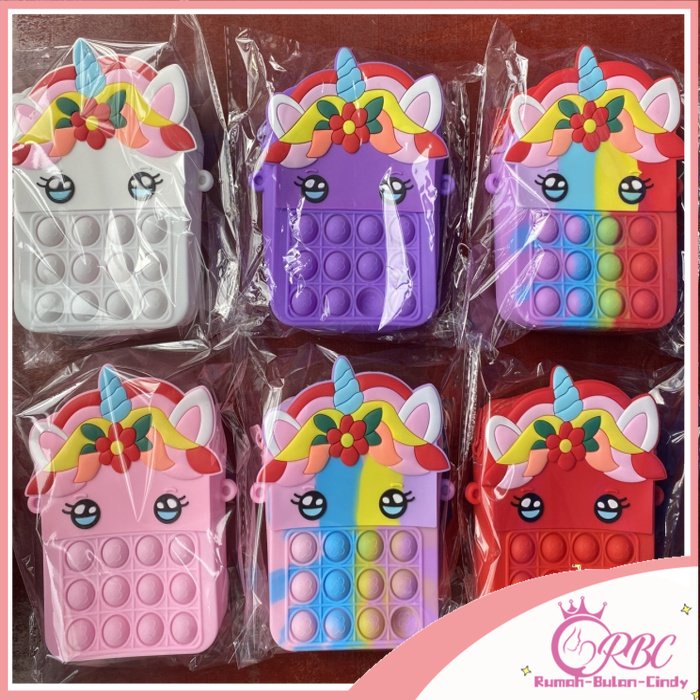 Tas Selempang Pop It Tas Anak Penghilang Stress Tas Anak Pop it Unicorn Import Lucu