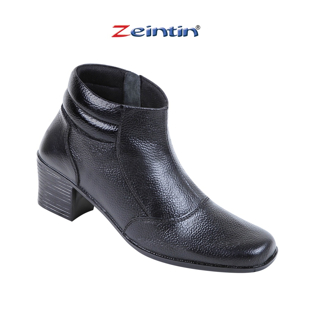 Zeintin - Sepatu Boots Bahan Kulit Asli Hitam Sepatu Boots Fashion Wanita Terbaru  Zeintin ZA