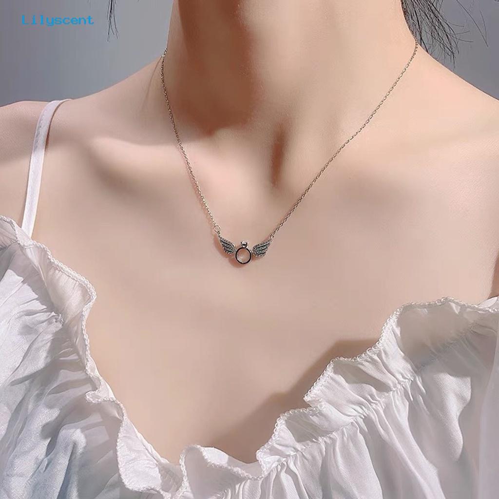 [LS] Wanita Kalung Warna Vibrant Bentuk Indah Tahan Luntur Ramah Terhadap Kulit Berkilau Hias Alloy Sayap Malaikat Kalung Wanita Choker Perhiasan Hadiah Untuk Gadis