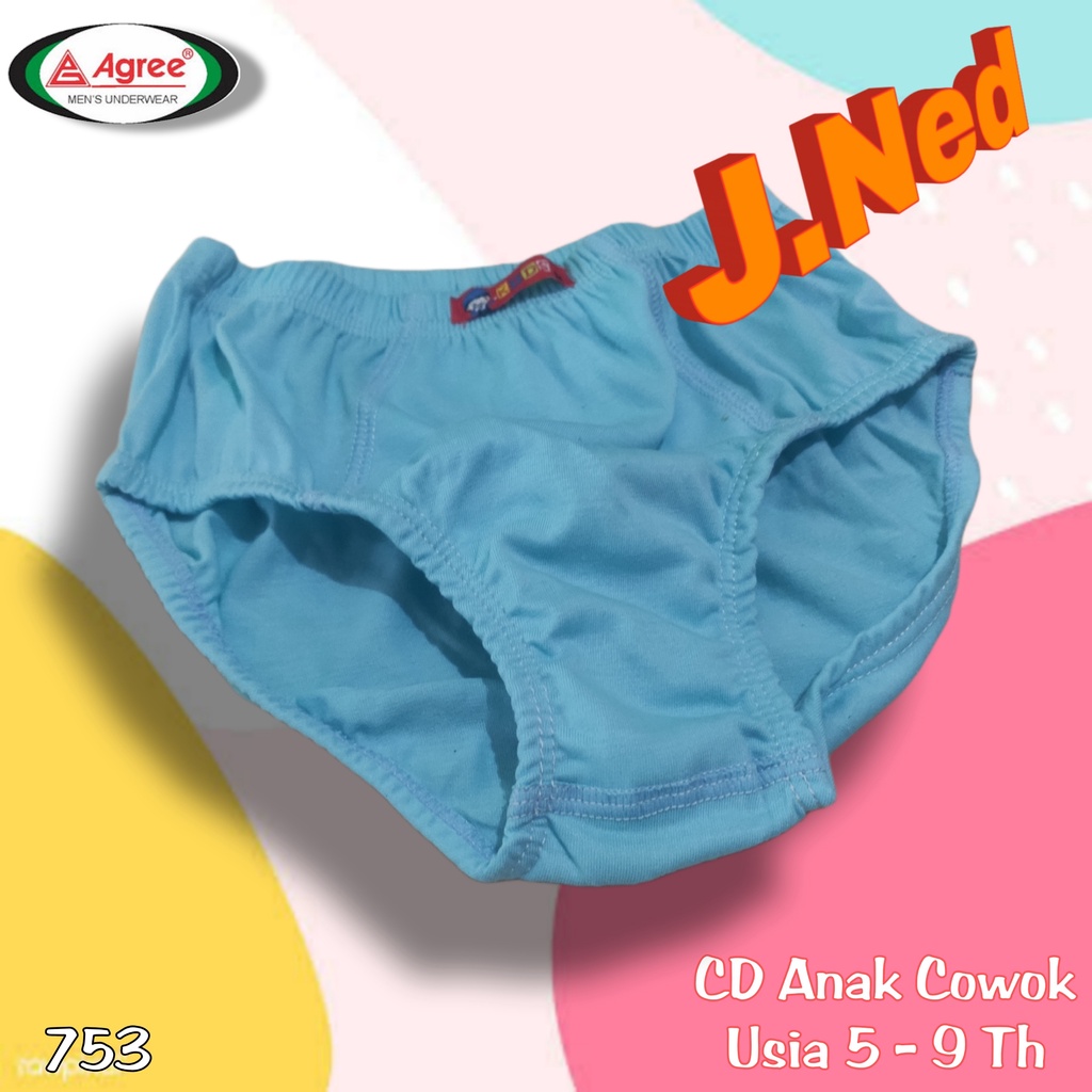 J753T (ISI 3 PCS) CELANA DALAM ANAK COWOK AGREE PREMIUM SIZE M - XXL (usia 3 - 9 th)