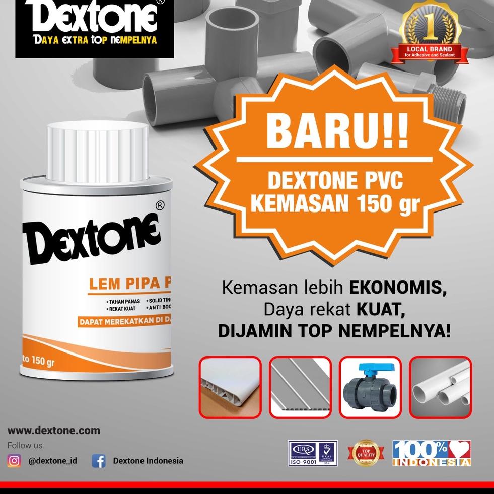 

X22 Lem Pipa PVC DEXTONE 150 gram - Lem Paralon Kaleng 150gr - Lem PVC Proyek Lem Fitting Kuas Lem Pipa Plastik Lem Pralon DEXTONE PRODUK KEREN ⇟