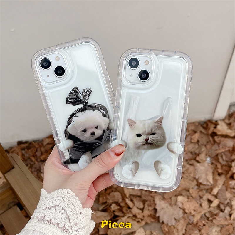 Casing Couple Redmi 9T 10 10A 9A A1 9C NFC Redmi Note10 10s 9 11 11s Note10s Note9 Note10 Note11 Kartun Lucu Cute Kucing Anjing Transparan Shockproof Airbag Soft TPU Case