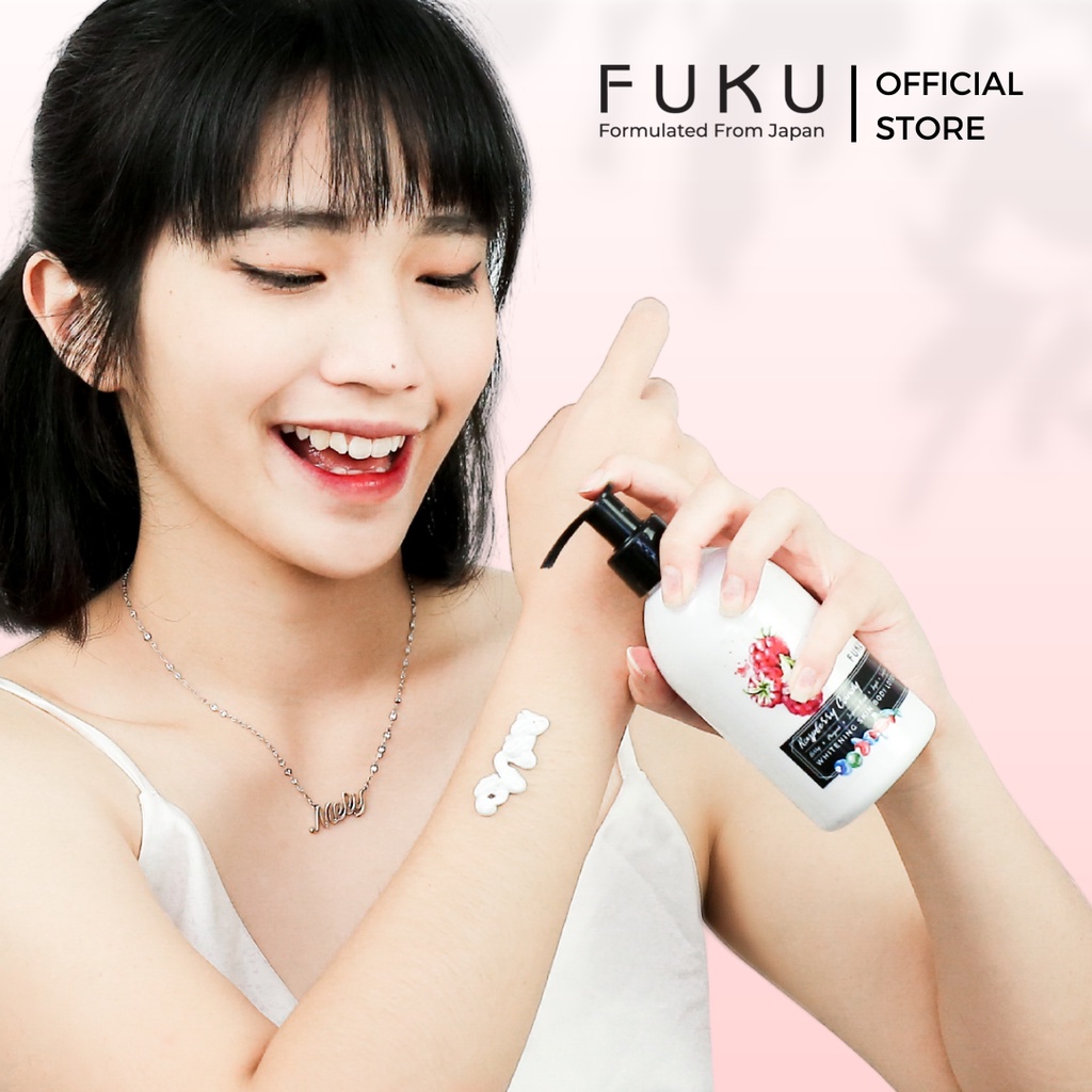 Fuku Whitening Skin Body Lotion Raspberry Candy Moisturizer With Ekstrak Raspberry